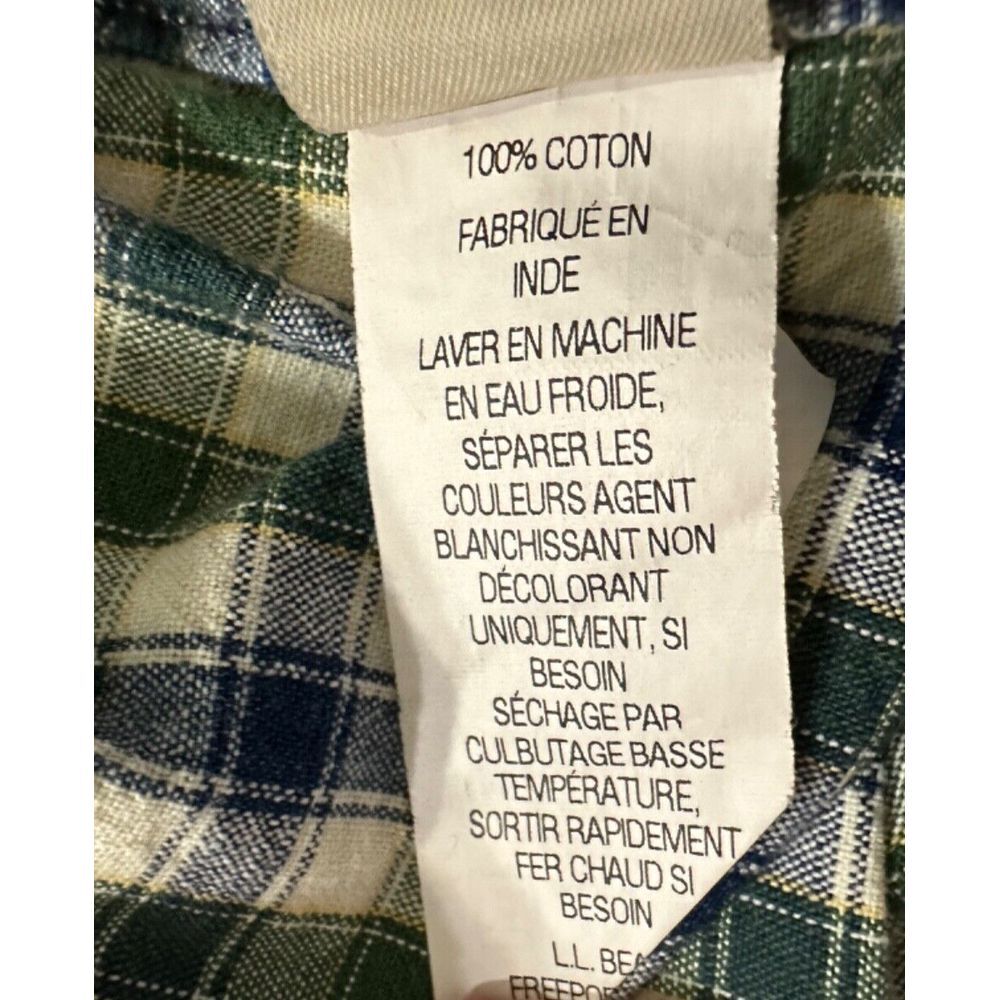L.L. Bean Cotton Plaid Button Down Long Sleeve Shirt Size XL Reg Metal Buttons‎ - Picture 10 of 10